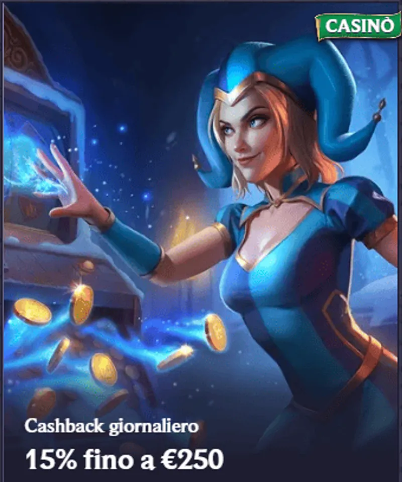 Cashback giornaliero 15 fino a 250 euro